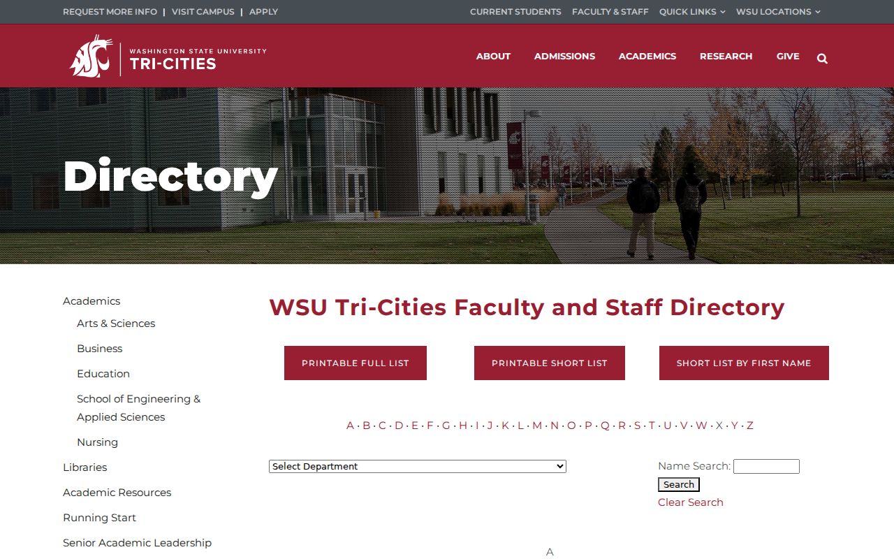 Richland people directories WSU Tri-Cities faculty and staff search
